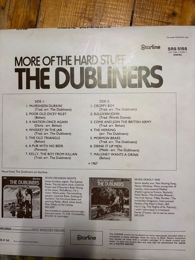 The Dubliners. Vinyl lp