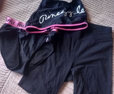 Pineapple bikini set age 11-12 and black cycleshorts