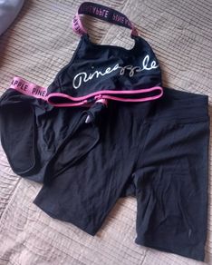 Pineapple bikini set age 11-12 and black cycleshorts