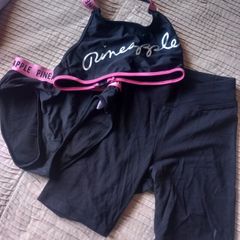 Pineapple bikini set age 11-12 and black cycleshorts