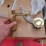 Ezra brushed brass basin mixer and waste Image 3