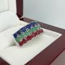 Silver Harry Ivens Multi Gemstone Band  A Masterpiece of Color Image 6
