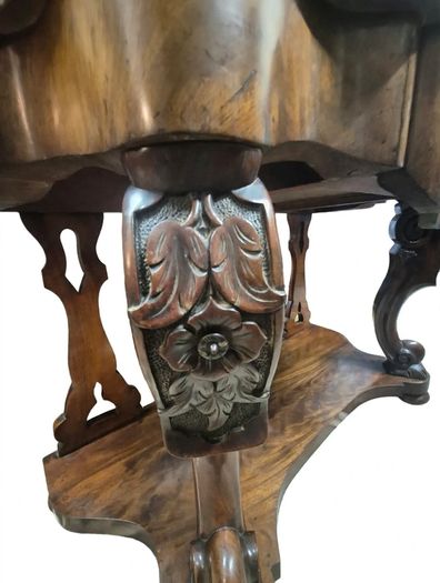 victorian mahogany serpentine console table