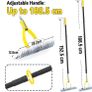 38cm Adjustable Head Weed Tool, Dethatcher Rake to Cleaning Dead Grass with 188cm Adjustable Handle, Steel Metal Thatching Rake for Grass, Garden, Yard Image 2