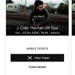 J Cole Tickets Dublin x3