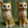 Antique Hand Painted Cast Iron Yellow Tabby Still Bank - Glass Eyes , 85 each Image 2