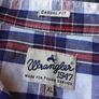 Wrangler Mens Blue Red Check Long Sleeve Cotton Casual Shirt XL including postage Image 6