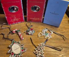 5 Newbridge Silver Colourful Crystal Christmas Decorations | Vintage & New Designs | Mint