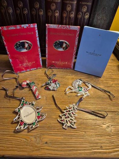 5 Newbridge Silver Colourful Crystal Christmas Decorations | Vintage & New Designs | Mint