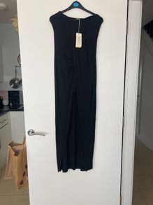 Long Strapless Black Dress