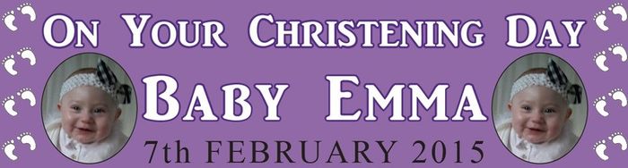 Personalized Christening Party Banner with photos