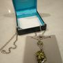 silver Peridot drop costume pendant necklace Image 3