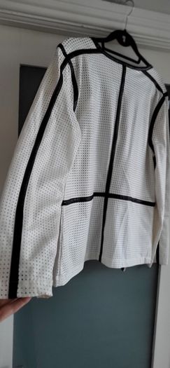 Inspired Style PU monochrome jacket Sz 16 UK - Bnwt Rrp 139.95