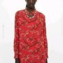 ZARA red chain print shirt dress S Image 6