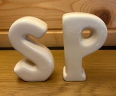Vintage Ceramic S & P Alphabet Letter Salt & Pepper Shakers MCM Cream White