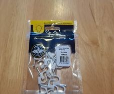 Round cable clips, white 9 mm