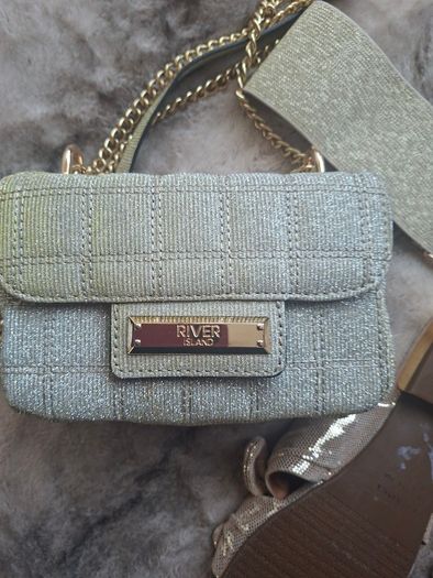 Gold Flats, Bag & Belt Bundle.