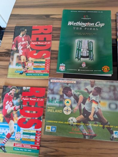 Huge 1990 80s vintage liverpool and some vintage Ireland soccer gear signed gear etc