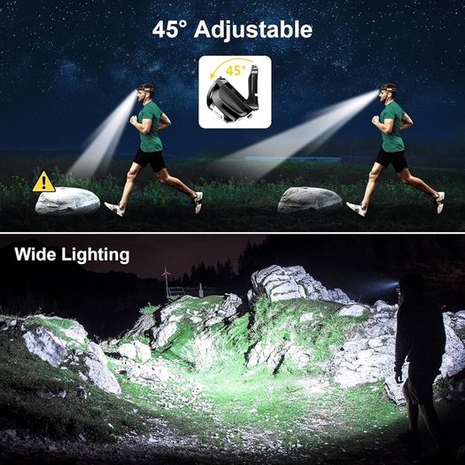 NEW SALE | LED Head Torch, [2 Pack] COB Headlamp Super Bright Headlight, Adjustable with 3 Modes, Lightweight for Running, Camping, Fishing