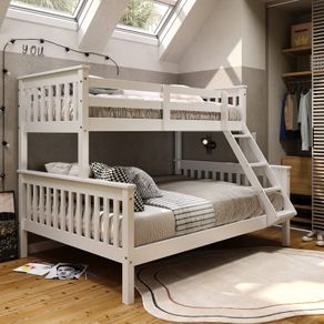 Neptune Triple Bunkbed in White/Grey
