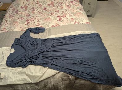 Seraphine maternity maxi dress in blue