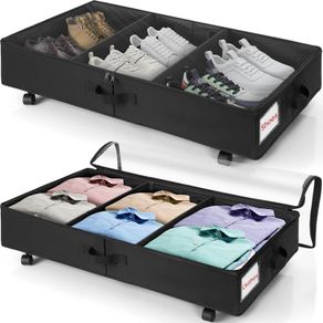Brand New Underbed Storage with Wheels, 50L Underbed Storage Box with PVC Lid,