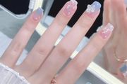 3D Detail Press on Nails in blue