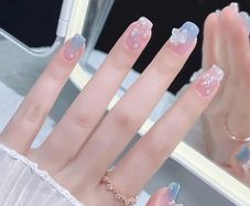 3D Detail Press on Nails in blue