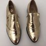 River Island Ladies Gold loafers size 5 can post Image 2