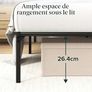 Bed 90 x 190 cm, Metal Frame with Headboard, Slatted Support, Under-Bed Storage, Black Image 4