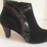 GAJA By Soffice Sogno Black Suede Ankle Boots With Design UK8 EU41 Side Zip CAN POST Image 2