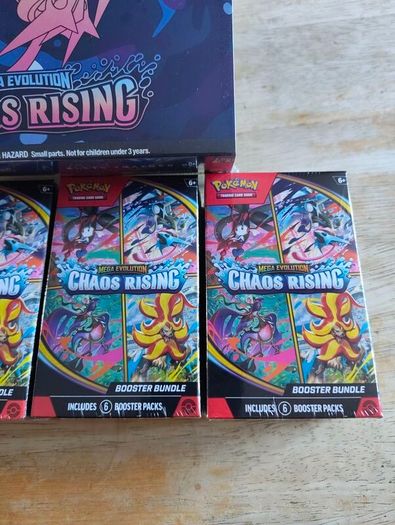 Pokemon Tcg Mega Evolution Chaos Rising Etb Plus Booster Bundles X4