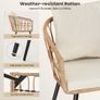 3 Piece Rattan Bistro Set Removable Cushions Image 3