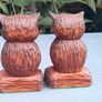 Vintage pair of hand carved wooden owls Image 9