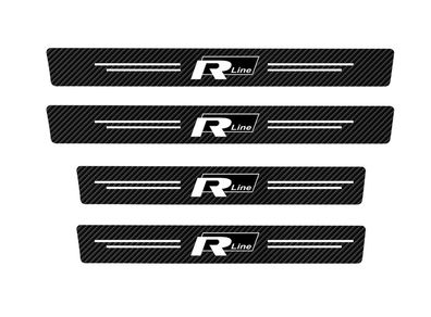 4Pcs R line Rline Car Door Threshold Protective Sticker For Volkswagen VW T-Cross Golf Amarok T5 ID3 Tiguan Car Door Sill Sticker
