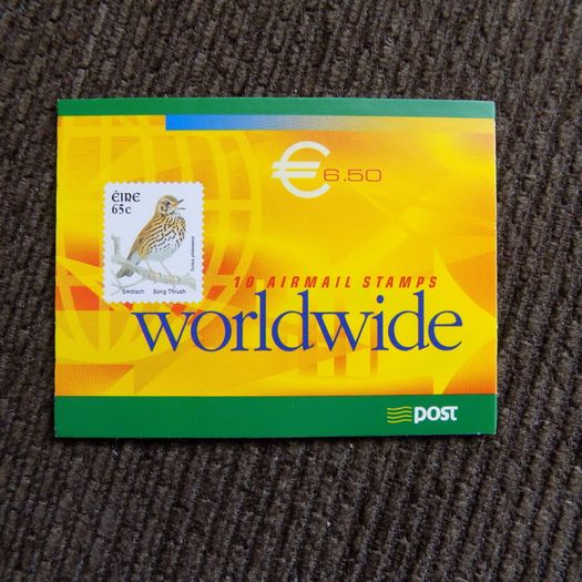Ireland 2004.Stamps in Booklet.Definitive.Song Thrush.65c x 10 stamps.