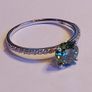 14k Gold ring with 1.22 ct Lab-Grown Diamond, 1.04 ct main green diamond cerified by IGI and Laser inscripted Ideal cut Image 2