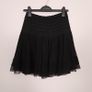 Hugo Boss Vintage Black High Waisted Smocked Tiered Ruffle Chiffon Silk Mini Skirt 6UK/34EU Image 10