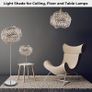Chrome Diamante Light Shade with Clear K9 Crystals 20cm x 29cm, Lampshades for Ceiling Lights, Interwoven Rings Pendant Light Shade, Lamp Shades for Bedroom, Living Room, Kitchen, Hallway (FREE POSTAGE) Image 3