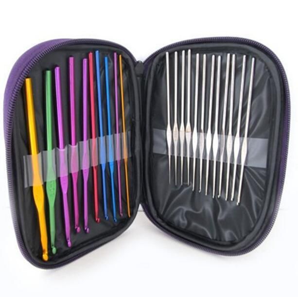 22pcs / set Knitting Tools Sweater Needles Stainless Steel Hand Sewing Set Color Sweater Knit Crochet