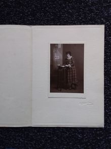 Black and White Portrait Photograph of A Lady Reading