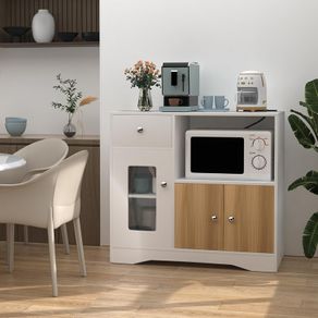 Sideboard for Kitchen, Sideboard with Socket for Microwave, Kitchen Cabinet with Drawers, Storage Cabinet for Dining Room, Kitchen, Living Room, 83 x 40 x 80 cm