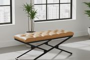 Metal frame bench with velvet seat 100x40