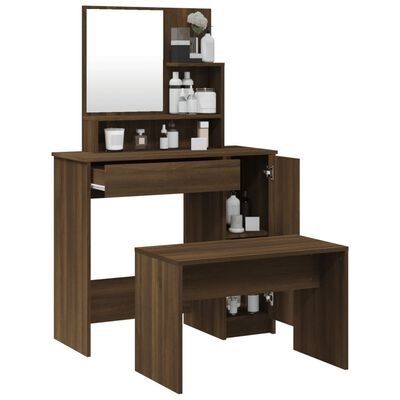 Dressing Table Set Brown Oak 86.5x35x136 cm (FREE SHIPPING)