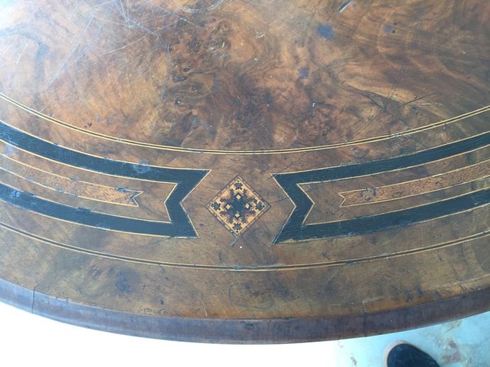 Antique oval table. Top is removable. 48"/122cm x 34"/87cm