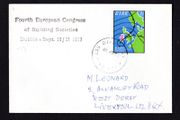 1973 Ireland Fourth European Congress of Buildings Societies 19th September 1976 souvenir Cancel held in Burlington Hotel Dublin tying 3 1/2p meteorological stamp cover