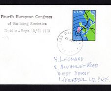 1973 Ireland Fourth European Congress of Buildings Societies 19th September 1976 souvenir Cancel held in Burlington Hotel Dublin tying 3 1/2p meteorological stamp cover