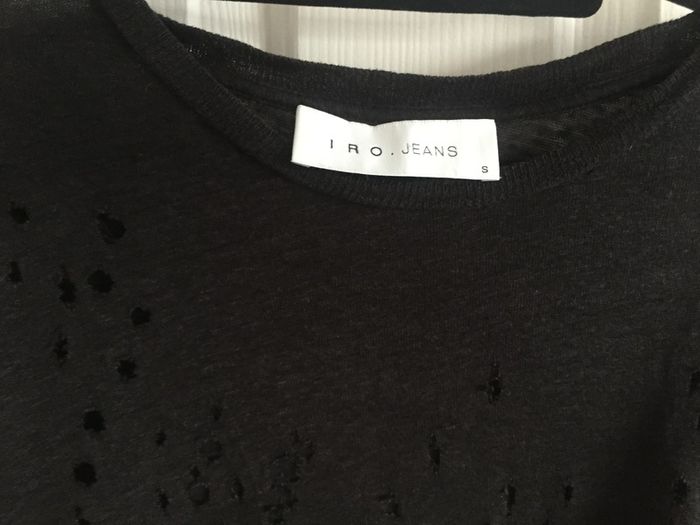 Black Linen Tee by IRO Size 10