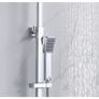 Bathroom Thermostatic Shower Mixer Set Handheld Shower and with Adjustable 8" Overhead Rainfall Shower Head Twin Head & Body Chrome Plated Image 6