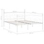 Bed Frame with Slatted Base White Metal 200x200 cm Image 2